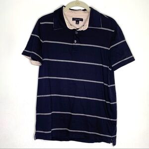 BANANA REPUBLIC navy striped polo shirt (M)